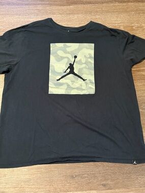 Nike Air Jordan Jumpman Camo Box Logo Tee - 3XL Black